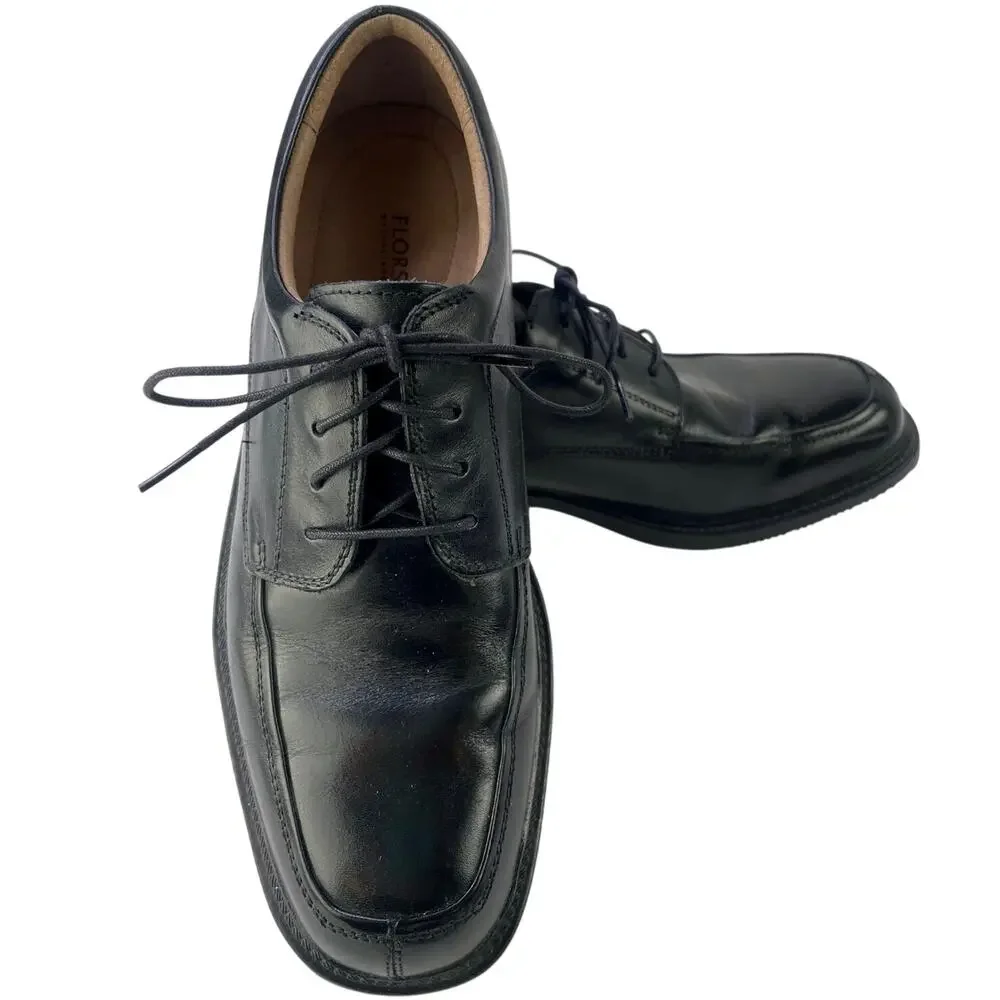Men’s Florsheim Midtown Plain Toe Oxford Leather Black Lace Up Cushioned Sz 8.5